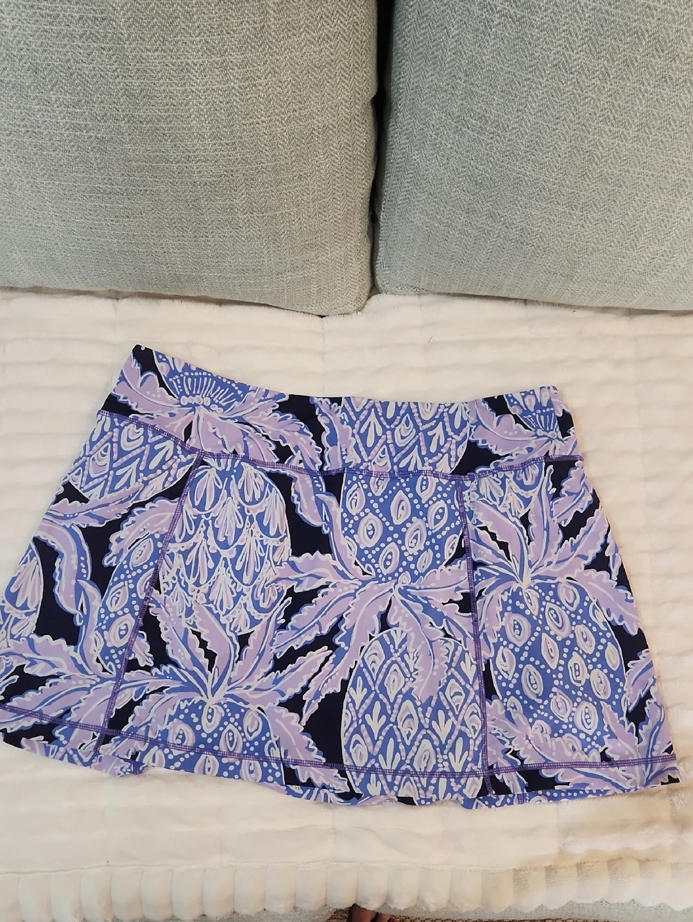 Lilly Pulitzer Lavender and Navy Floral Mini Skirt